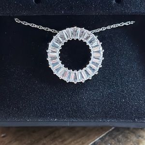 Zales sterling Silver with man made white sapphire necklace